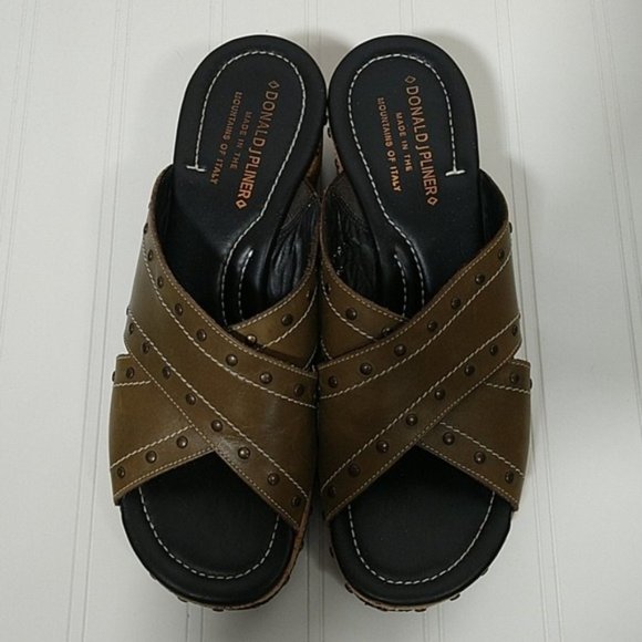 Donald J Pliner Syra Studded Wedge Sandals - Picture 5 of 12